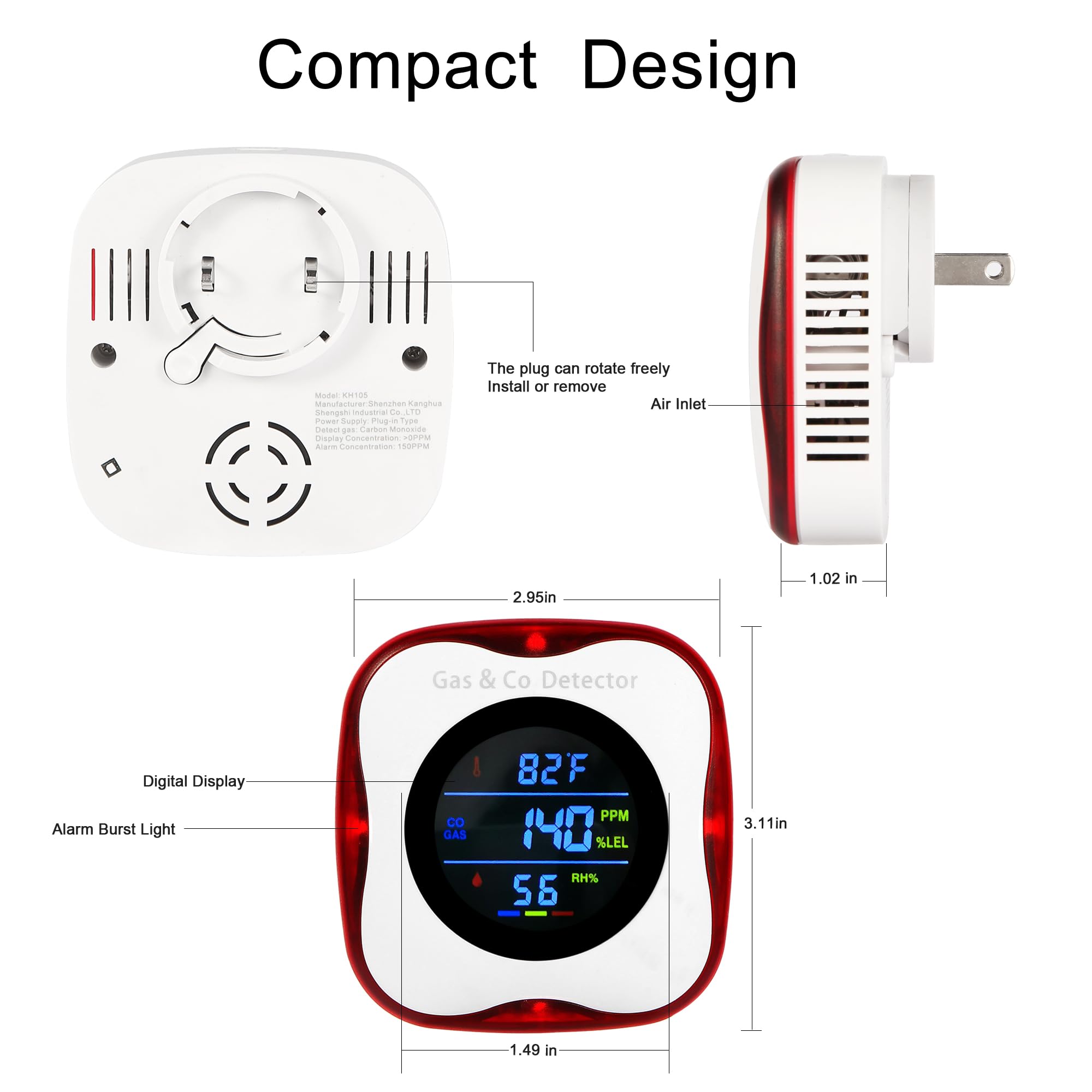 Combination Gas & Carbon Monox - огляд і ціна Co Detector Plug